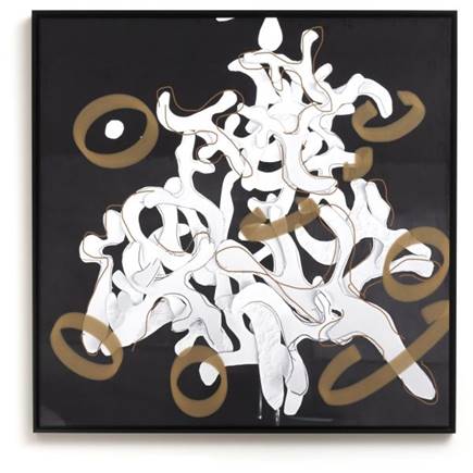 Henders en Hazel Dancing notes schilderij 120x120cm