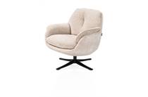 Henders en Hazel Draai in stof Valencia, poot metaal zwart Creme fauteuil