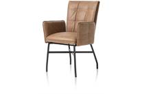 Henders en Hazel metalen frame Stof Pala Cognac (Accent Vito Oker) - Pocket - Greep eetkamer fauteuil