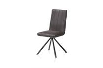 Henders en Hazel ELZA eetkamer fauteuil eetkamerstoel - 4-poot zwart - stof Leopard antraciet