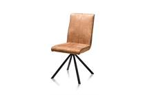 Henders en Hazel ELZA eetkamer fauteuil eetkamerstoel - 4-poot zwart - stof Calabria 4 kleuren Cognac