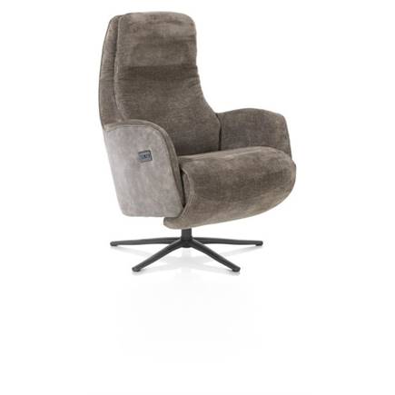 Henders en Hazel relax 2-m. -manuele hoofdsteun + incl.accu -poot graphiet -Livigno bruin/Oregon lava