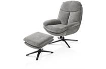 Henders en Hazel relax (incl. poef) - stof Enzo Grijs fauteuil