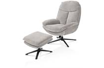 Henders en Hazel relax (incl. poef) - stof Enzo Kiezel fauteuil