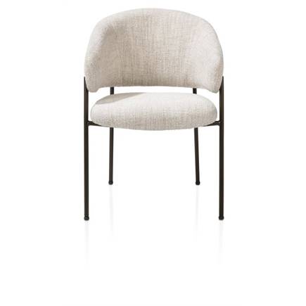 Henders en Hazel steelbrown frame - pocketvering - stof Luton Creme