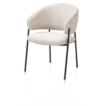 Henders en Hazel steelbrown frame - pocketvering - stof Luton Creme