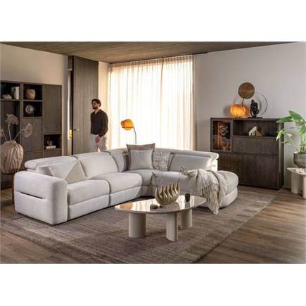 Henders en Hazel 145 cm - 1-glasdeur + 2-deuren + 2-laden + 1-klep + 1-niche (+ LED)