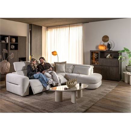 Henders en Hazel 145 cm - 1-glasdeur + 2-deuren + 2-laden + 1-klep + 1-niche (+ LED)