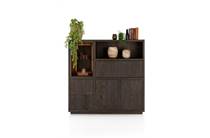 Henders en Hazel GIJON bergkast 145 cm - 1-glasdeur + 2-deuren + 2-laden + 1-klep + 1-niche (+ LED)