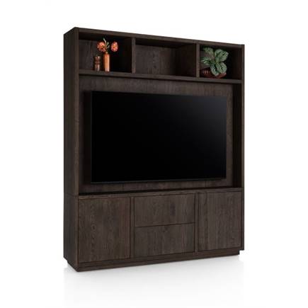 Henders en Hazel tv-kast met opzet 180 cm - 2-deuren + 2-laden + 3-niches met plint