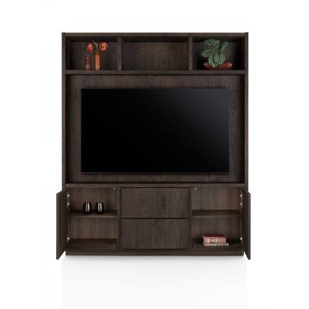 Henders en Hazel tv-kast met opzet 180 cm - 2-deuren + 2-laden + 3-niches met plint