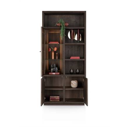 Henders en Hazel 100 cm - 1-glasdeur + 2-deuren + 4-niches (+ LED)