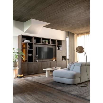 Henders en Hazel 100 cm - 1-glasdeur + 2-deuren + 4-niches (+ LED)