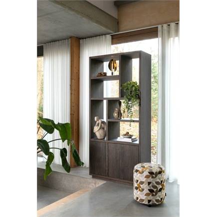 Henders en Hazel smal 75 cm - 1-glasdeur + 2-deuren + 4-niches (+ LED)