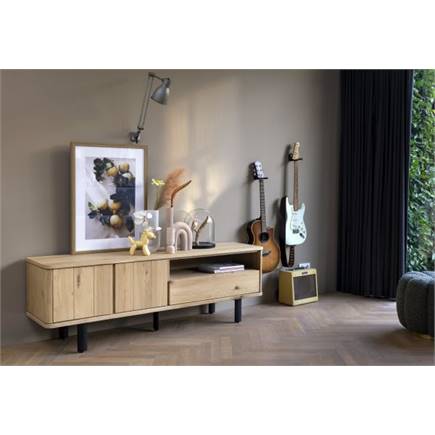 Henders en Hazel lowboard 210 cm - 2-deuren + 1-lade + 1-niche (+ LED)