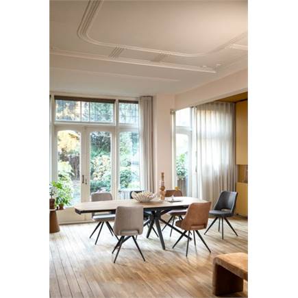 Henders en Hazel 180 graden draaibaar - rough off black - knock down - pala Cognac