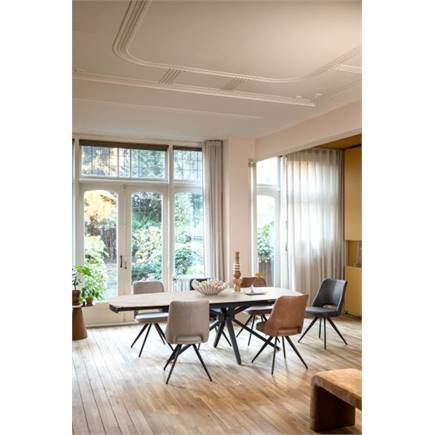 Henders en Hazel 180 graden draaibaar - rough off black - knock down - pala Cognac