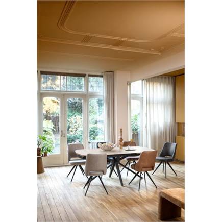 Henders en Hazel 180 graden draaibaar - rough off black - knock down - pala Lichtgrijs