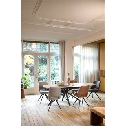 Henders en Hazel 180 graden draaibaar - rough off black - knock down - pala Lichtgrijs