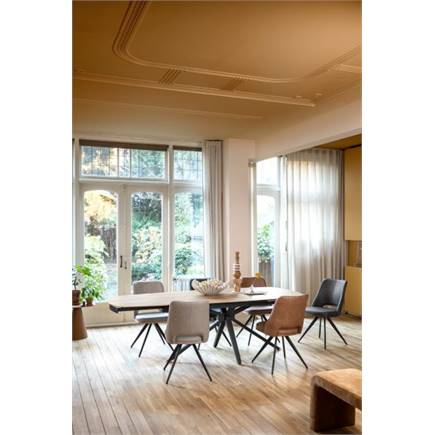 Henders en Hazel 180 graden draaibaar - rough off black - knock down - pala Lichtgrijs