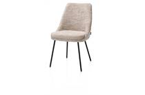 Henders en Hazel ISAAC eetkamerstoel 4-pootjes - rough off black - stof Derby Beige