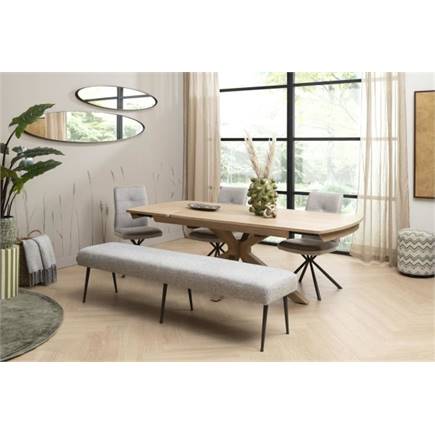 Henders en Hazel 200 cm zonder rug + pocket - stof Luton