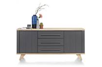 Henders en Hazel 190 cm - 2-deuren + 3-laden Antraciet dressoir