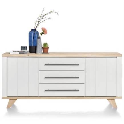 Henders en Hazel 190 cm - 2-deuren + 3-laden Wit