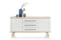 Henders en Hazel 190 cm - 2-deuren + 3-laden Wit dressoir