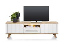 Henders en Hazel lowboard 210 cm - 1-lade + 1-niche + 2-kleppen (+ LED) Wit tv meubel
