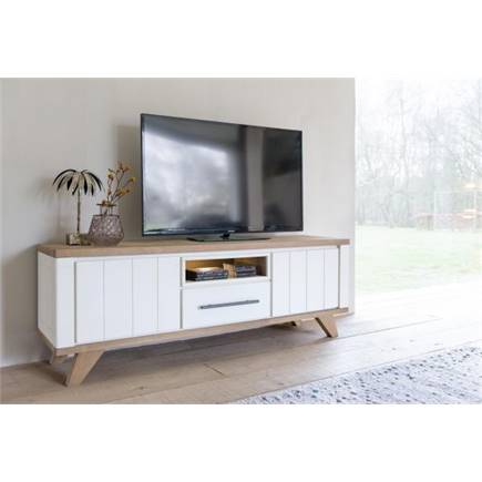 Henders en Hazel 125 cm 2-deuren + 1-lade (+ 2 binnenin) + 3-niches (+ LED) Antraciet