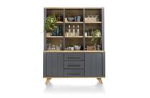 Henders en Hazel JARDIN bergkast buffet 160 cm - 2-deuren + 3-laden + 9-niches Antraciet