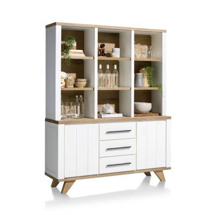 Henders en Hazel buffet 160 cm - 2-deuren + 3-laden + 9-niches Wit