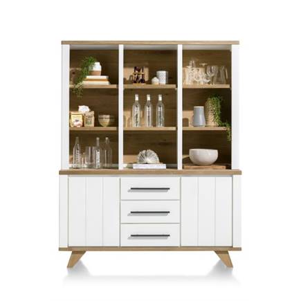 Henders en Hazel buffet 160 cm - 2-deuren + 3-laden + 9-niches Wit