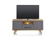 Henders en Hazel JARDIN tv meubel lowboard 140 cm - 1-lade + 1-niche + 2-kleppen (+ LED) Antraciet