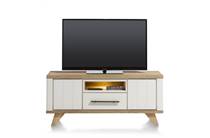 Henders en Hazel JARDIN tv meubel lowboard 140 cm - 1-lade + 1-niche + 2-kleppen (+ LED) Wit