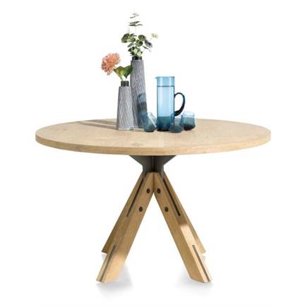 Henders en Hazel eetkamertafel rond 130 cm - centrale poot