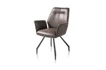 Henders en Hazel JOHN eetkamer fauteuil zwart frame + pootjes - stof Secillia Antraciet