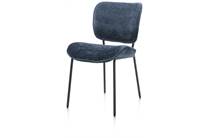 Henders en Hazel JULIA eetkamerstoel rough off black frame - stof Lecce Blauw