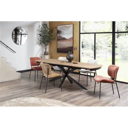 Henders en Hazel rough off black frame - stof Lecce Okergeel