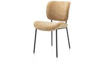 Henders en Hazel JULIA eetkamerstoel rough off black frame - stof Lecce Okergeel