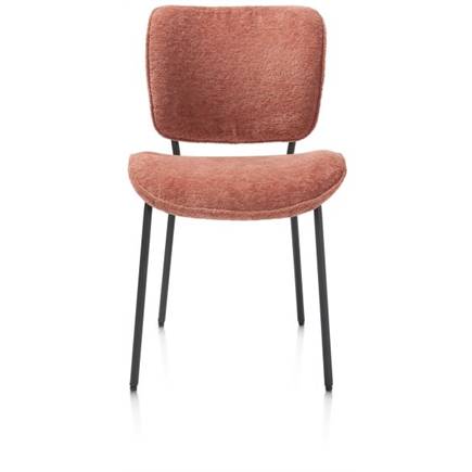 Henders en Hazel rough off black frame - stof Lecce Perzik