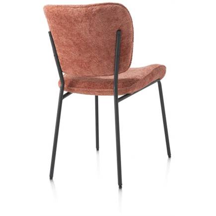 Henders en Hazel rough off black frame - stof Lecce Perzik