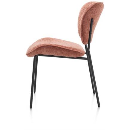 Henders en Hazel rough off black frame - stof Lecce Perzik