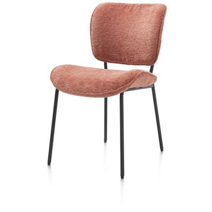 Henders en Hazel rough off black frame - stof Lecce Perzik