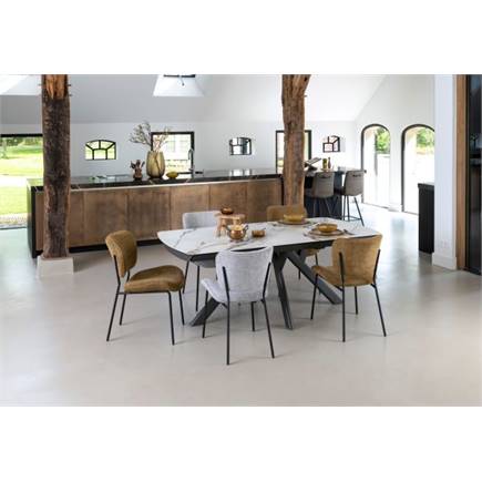 Henders en Hazel 4-pootjes - rough off black - stof Vada Beige