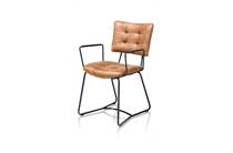 Henders en Hazel zwart frame - Corsica Cognac eetkamer fauteuil