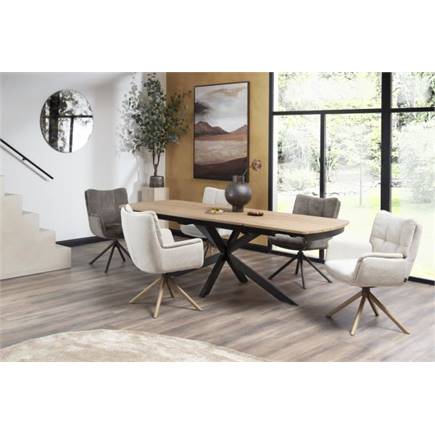 Henders en Hazel grafiet frame met relaxsysteem - draaibaar - stof Livigno Bruin