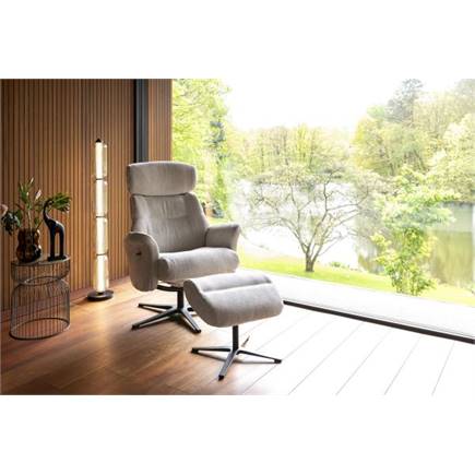 Henders en Hazel relax (incl. poef) - stof Livigno Creme