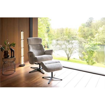 Henders en Hazel relax (incl. poef) - stof Livigno Creme
